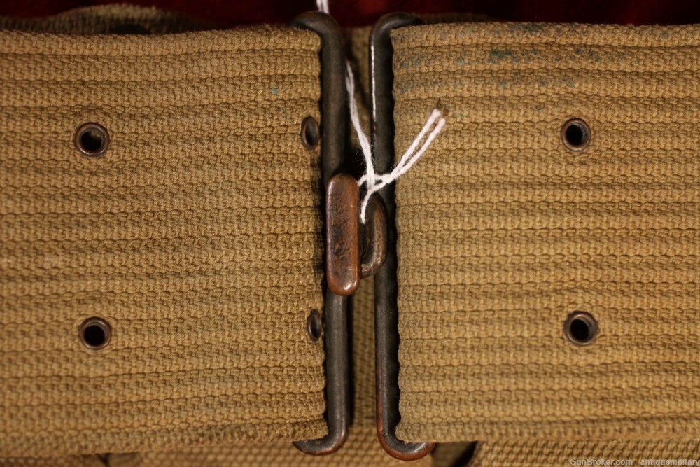 US Pre WW1 M1903 Cavalry Belt - Rare Dual Puckered Pockets - W/Saber Hanger-img-8