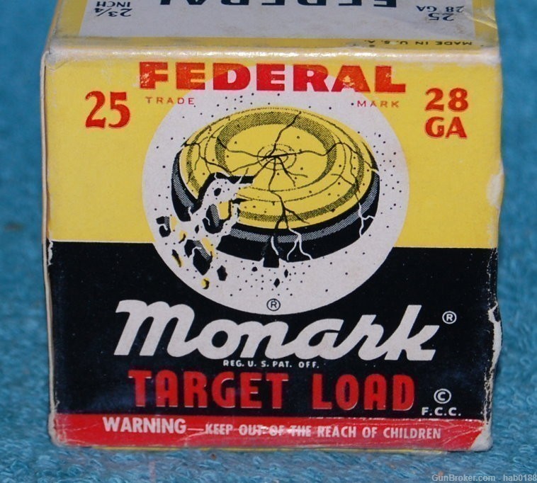 Vintage Full Box of Federal Monark Target Load Skeet 28 Gauge-img-0