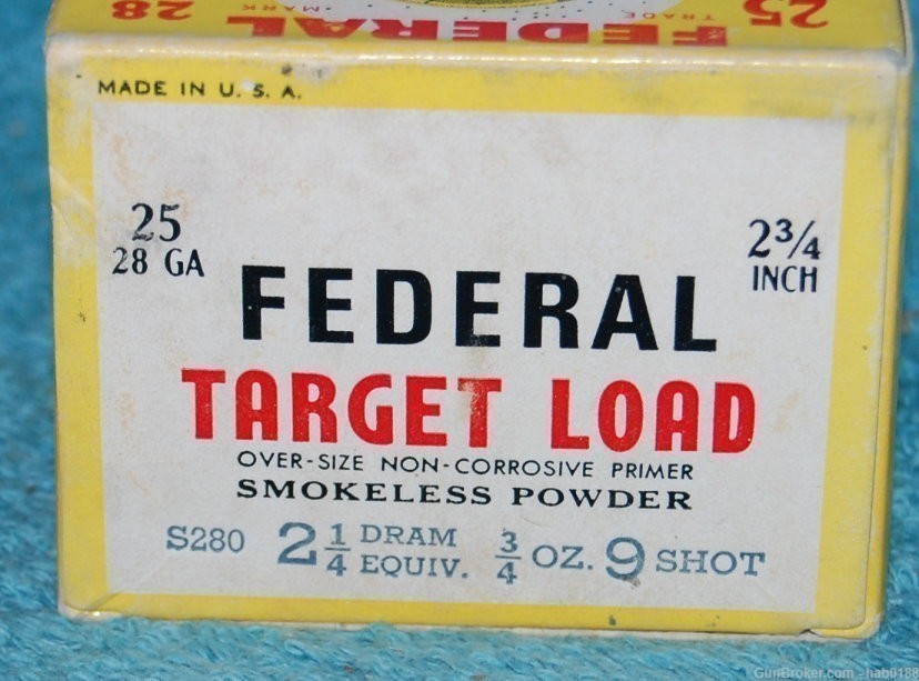 Vintage Full Box of Federal Monark Target Load Skeet 28 Gauge-img-1