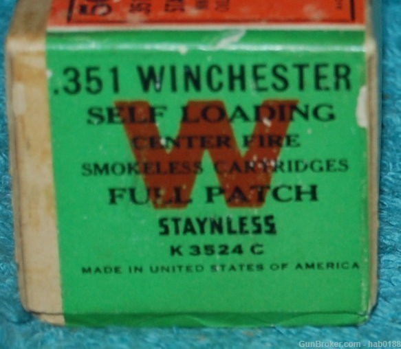 Vintage Sealed 2 Piece Box of Winchester 351 Self-Loading SL WOW-img-0