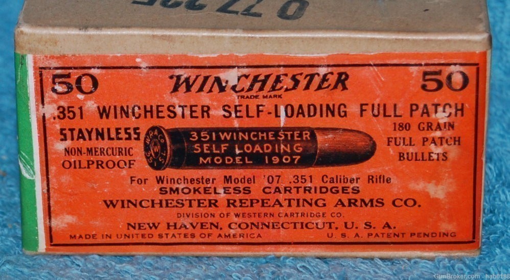Vintage Sealed 2 Piece Box of Winchester 351 Self-Loading SL WOW-img-5