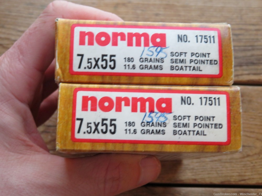 Norma 7.5x55 Swiss 2 boxes 40 rounds K31 Schmidt Rubin -img-1