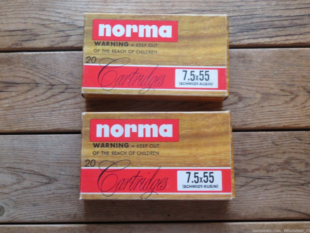 Norma 7.5x55 Swiss 2 boxes 40 rounds K31 Schmidt Rubin -img-0