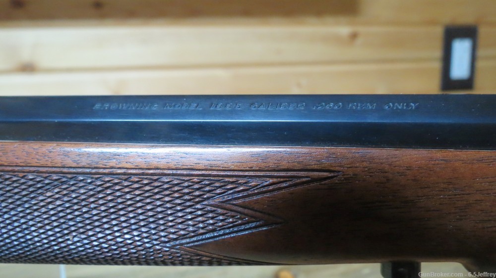  Great Browning Low Wall 1885 in 260 Remington 6.5 octagon wood-img-5