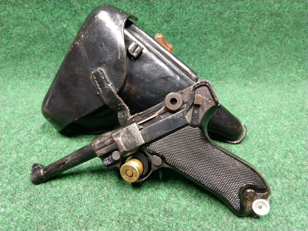 German Luger P. 08 BYF Code Mauser 9 MM Pistol Leather Holster -img-85