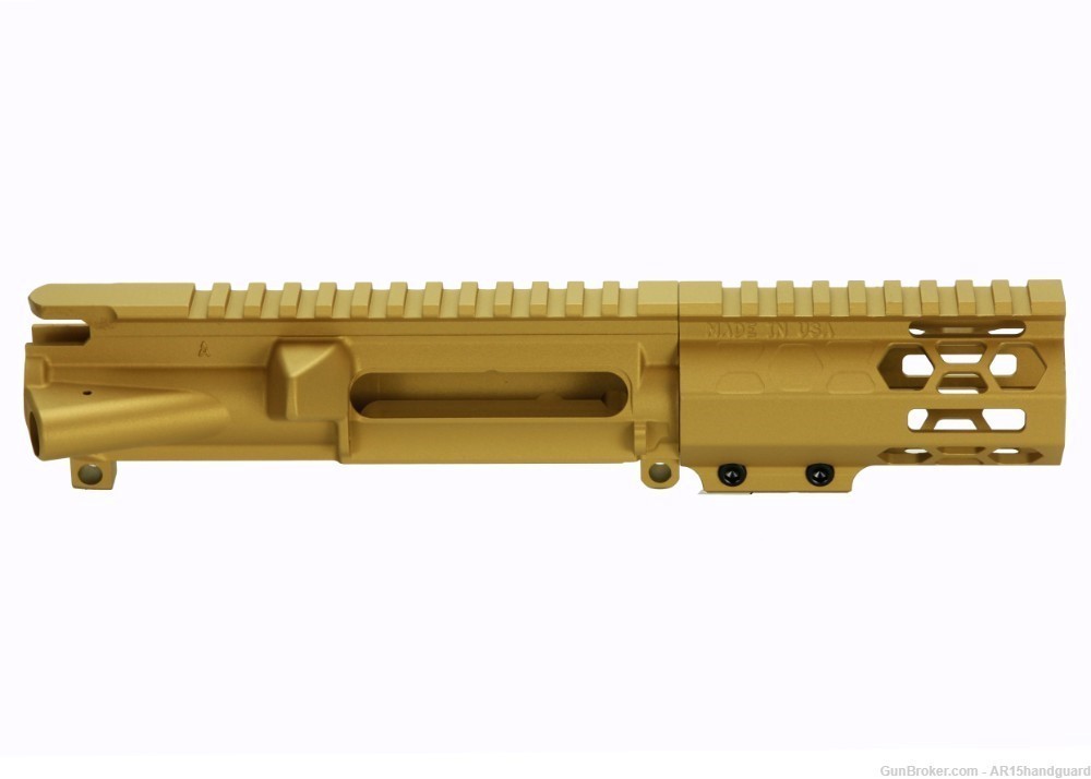 AR15 Stripped upper | Cerakote GOLD | 4.2" MLOK Handguard-img-1