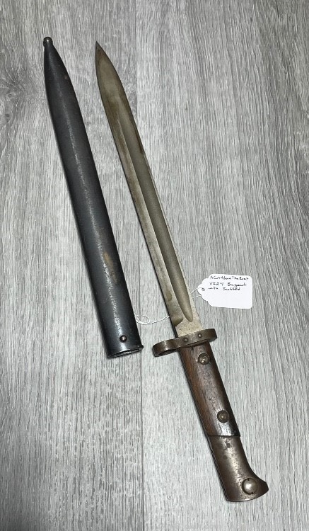 VZ24 Czechoslovakian Bayonet E3 46 with Scabbard. 17” Overall-img-0