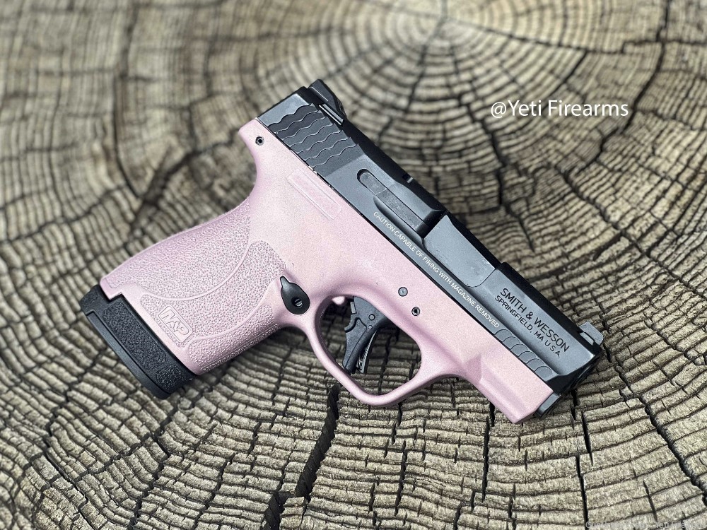 Smith & Wesson Shield Plus 9mm Champagne Pink Cerakote 13248 No CC Fee S&W -img-1