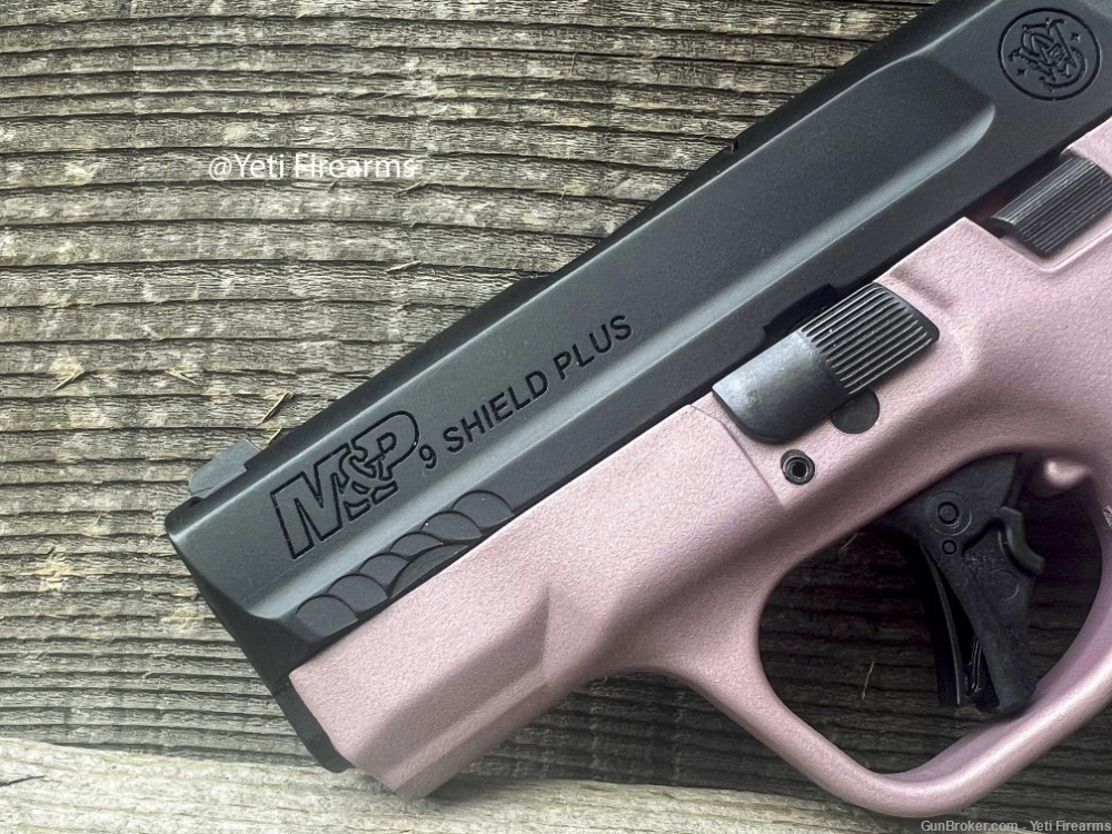 Smith & Wesson Shield Plus 9mm Champagne Pink Cerakote 13248 No CC Fee S&W -img-4
