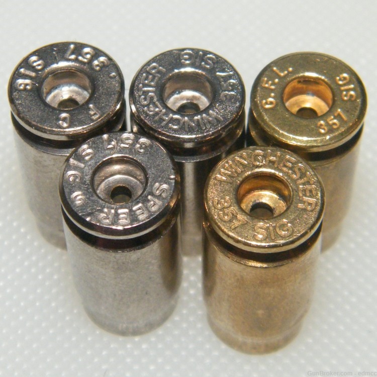 357 SIG Brass - Nickel and Brass - Clean and Decapped - 150+ pc-img-1