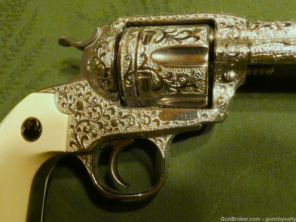 Fully Engraved Ruger New Vaquero Bisley Stainless .45 Long Colt-img-16