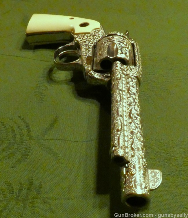 Fully Engraved Ruger New Vaquero Bisley Stainless .45 Long Colt-img-18