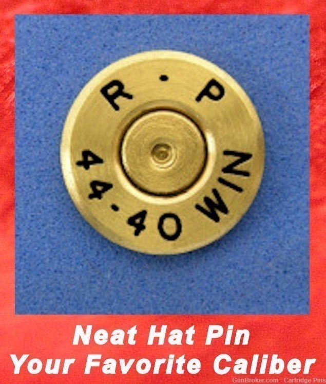 Remington R-P 44-40 WIN Brass Cartridge Hat Pin  Tie Tac  Ammo Bullet-img-0