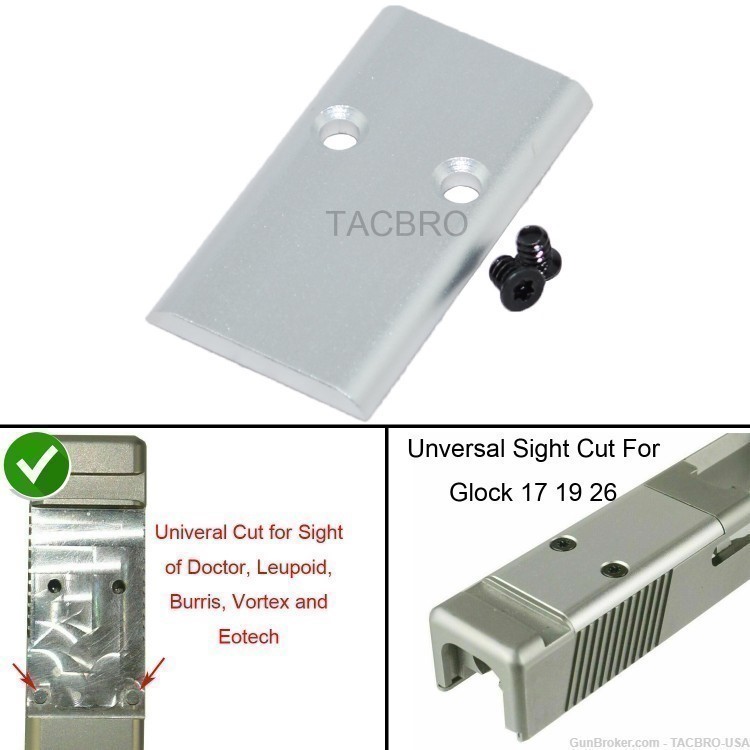 TACBRO Universal Cover Plate For Glock 17/19/26 Vortex Viper Leupold Burris-img-3