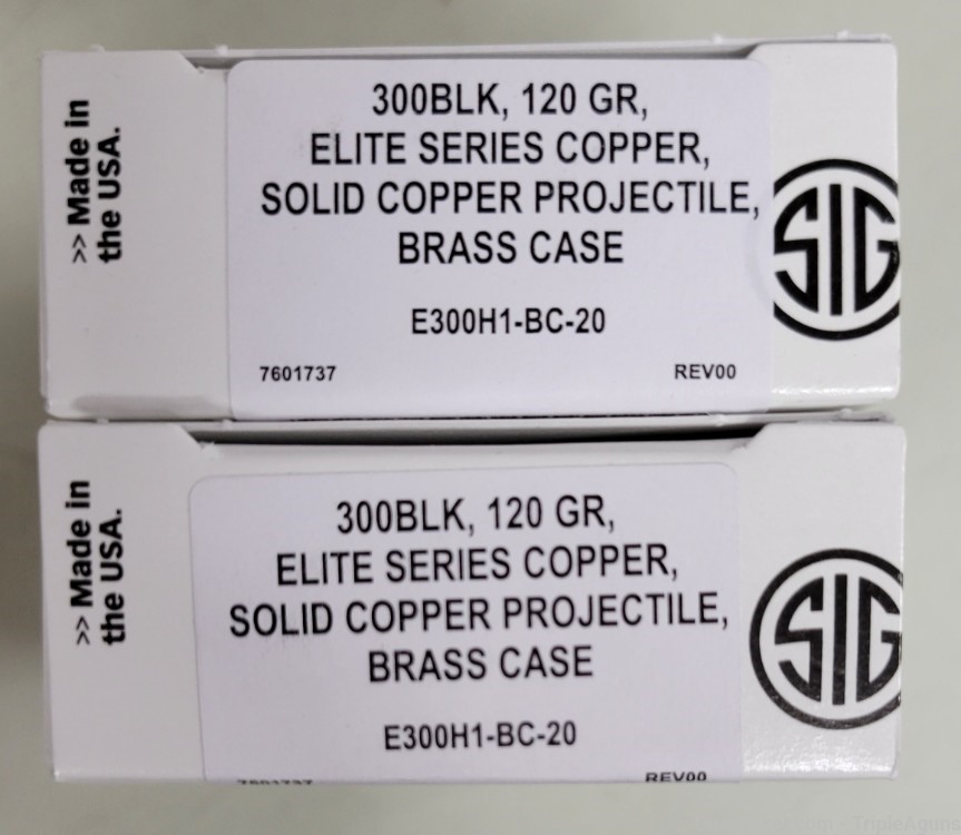 Sig Sauer 300 blackout 120gr solid copper lead free lot of 40rds-img-0