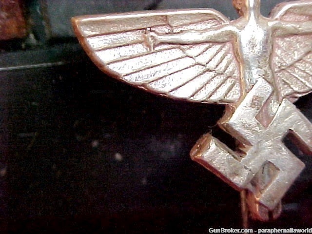 German Very Rare Pre WWII DLV Flying Man Lapel Pin GES GESCH & .750 Silver-img-0