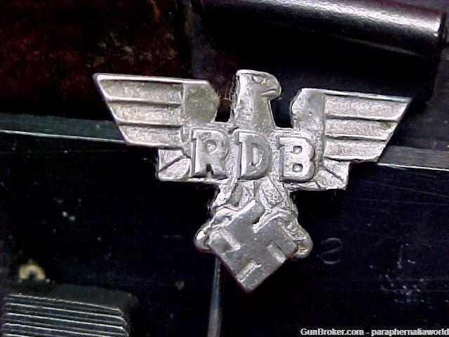 German Original Rare RDB Officials Lapel Pin Hallmarked M1/153 & 900-Silver-img-0