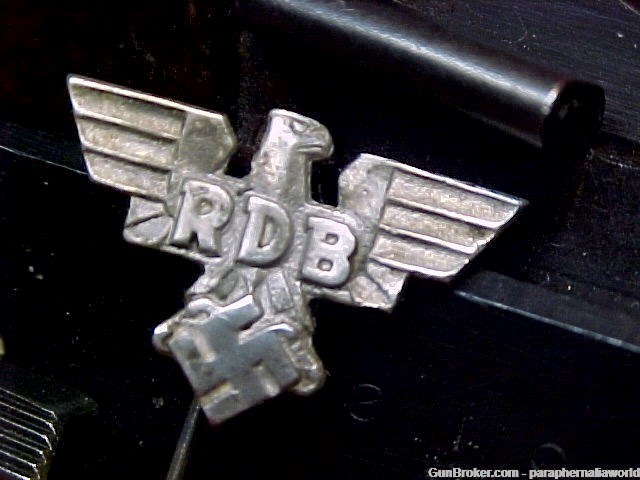 German Original Rare RDB Officials Lapel Pin Hallmarked M1/153 & 900-Silver-img-1