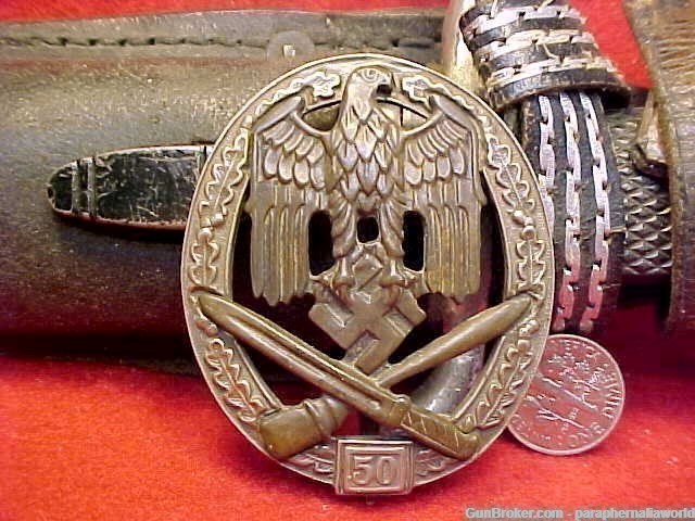 German WWII 50 Infantry Assmann Badge ,21.8.44, Ostland Kobrin, 800 Silber-img-0