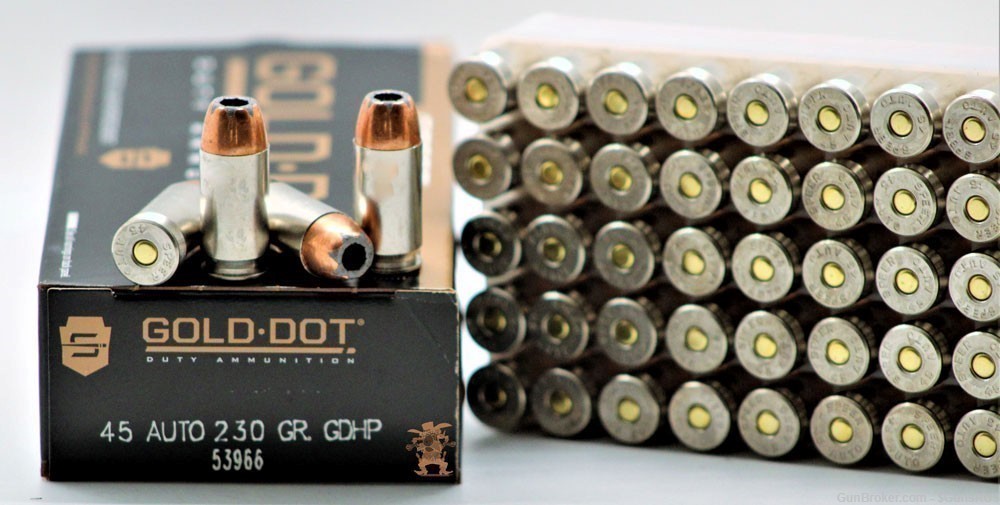45 acp SPEER GOLD DOT® LE Duty Ammunition 45 AUTO 230 Grain GDHP 50 RDS-img-1