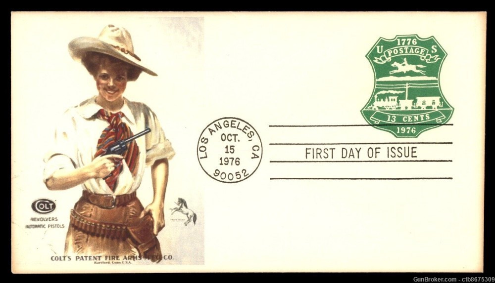 Colt U.S. FDC 1976 Postal Tranport Boy With  First Day Issue Cover-img-0
