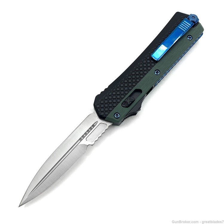 Double Edge Black & Light Green 2 Tone Handle OTF Knife FREE SHIPPING!!!-img-1