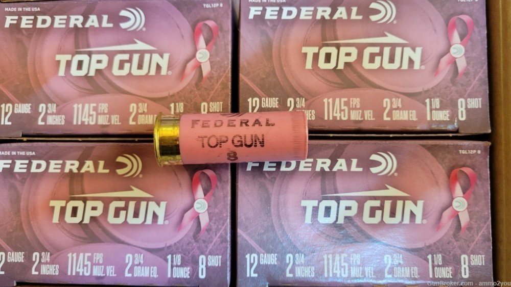 250 Federal 12GA 8 Shot TGL12 8 - 2.75in 2.75de 1-1/8oz Pink-img-2