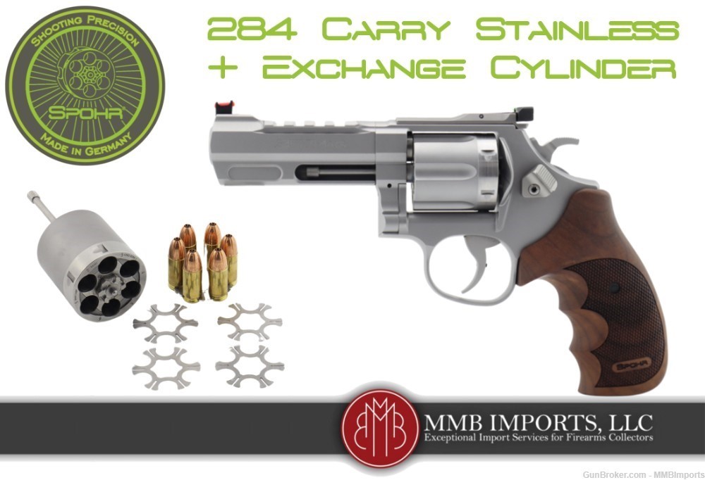 New 2024 Model: Spohr 284 Carry Stainless .357 + 9mm Cylinder-img-0