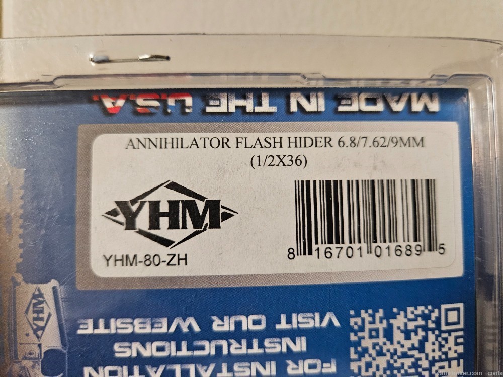 Yankee Hill Machine Annihilator Flash Hiders 6.8/7.62/9mm 1/2x36 Lot of 4 -img-2