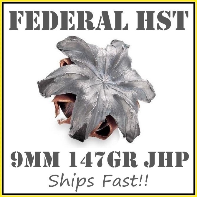 100rds Federal Premium Tactical HST™ 9mm 147gr JHP P9HST2 self defense-img-0