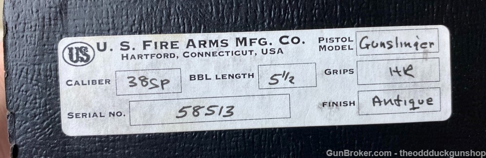USFA Single Action Army SAA 38 Spl 38 Colt Gunslinger Antique Finish 5 1/2"-img-1