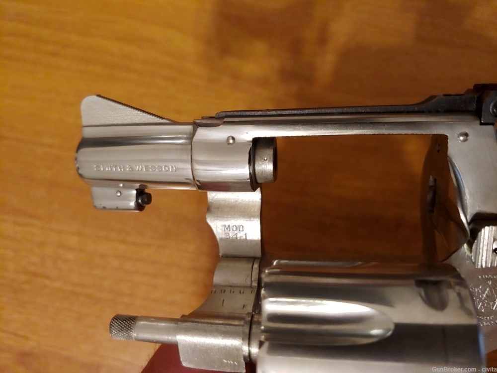 Smith+Wesson 34-1 Nickel Finish 22LR Flat Latch 1960 Mfg. MINT-img-13