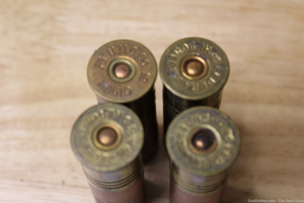 Reloaded 16 Gauge High Brass Shotgun shell lot of 4 paper shells  -img-1