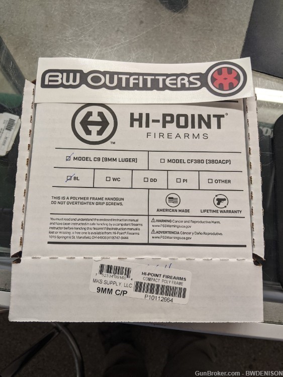 Hi-Point High Point 9mm C9 Black 9rd Compact 916-img-2