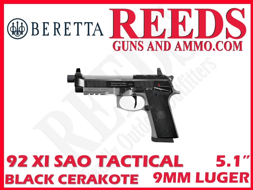 Beretta 92XI SAO Tactical Two Tone 9mm 5.1in 2-18Rd Mags J92XFMSA21TB-img-0