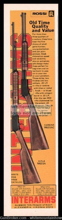 1990 ROSSI M62-SAC Rifle and Carbine Original PRINT AD-img-0