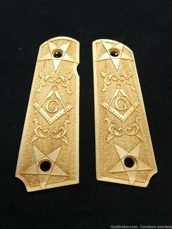 Maple Masonic Grips for Browning 1911-22 1911-380 Grips-img-0