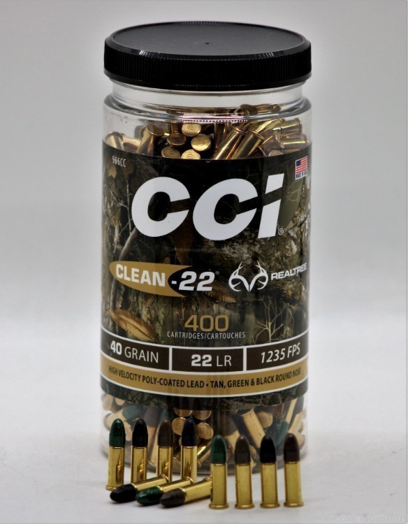 CCI Clean-22 LR High Velocity Realtree Edition 22 Long Rifle Ammo 40 Gr 400-img-0