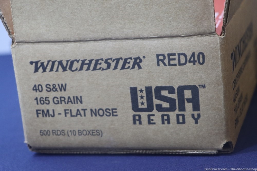 Winchester USA 40S&W Pistol Ammunition 500RD AMMO CASE 165GR Flat Nose FMJ-img-4