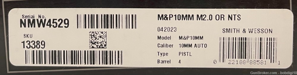 S&W 13389 M&P M2.0 Optic Ready 10mm 4" 15+1 No Safety NO CC FEES-img-3