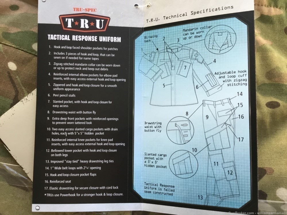 Multi-cam Tru-Spec TRU Tactical Response Uniform pants trousers Med Reg NR-img-3
