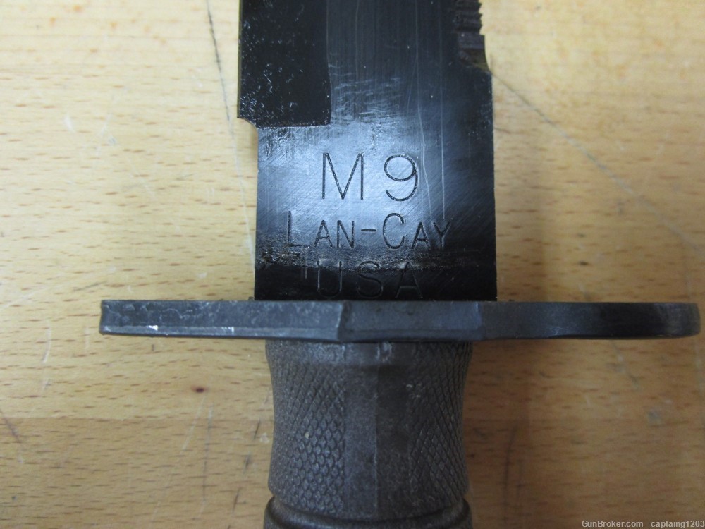 LAN CAY M9 Military Fixed Blade/Saw Tooth Gray Coated & Sheath- USA -2003-img-0