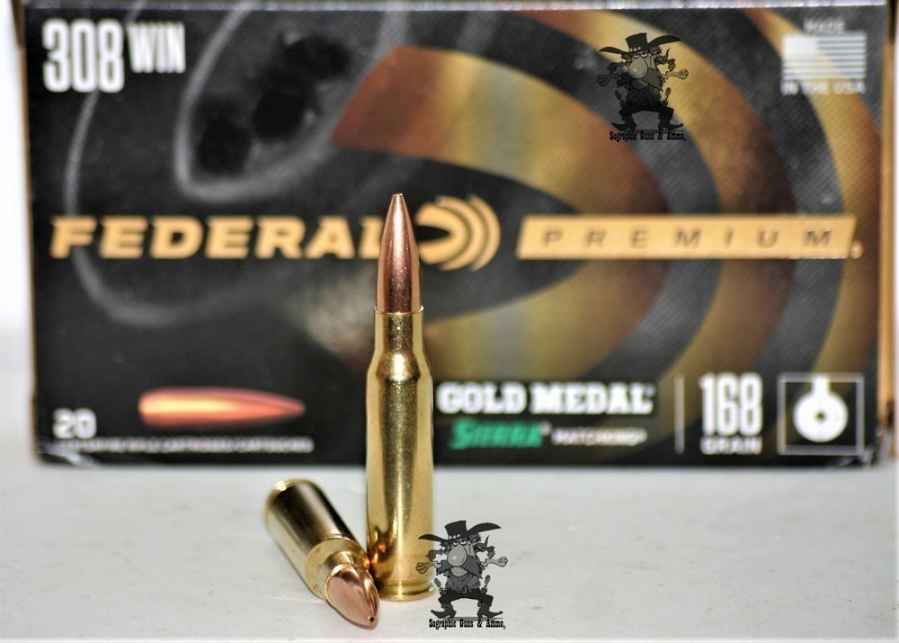 Federal Gold Medal 308 Winchester 168 Grain Sierra MatchKing HP 20 RDS-img-0