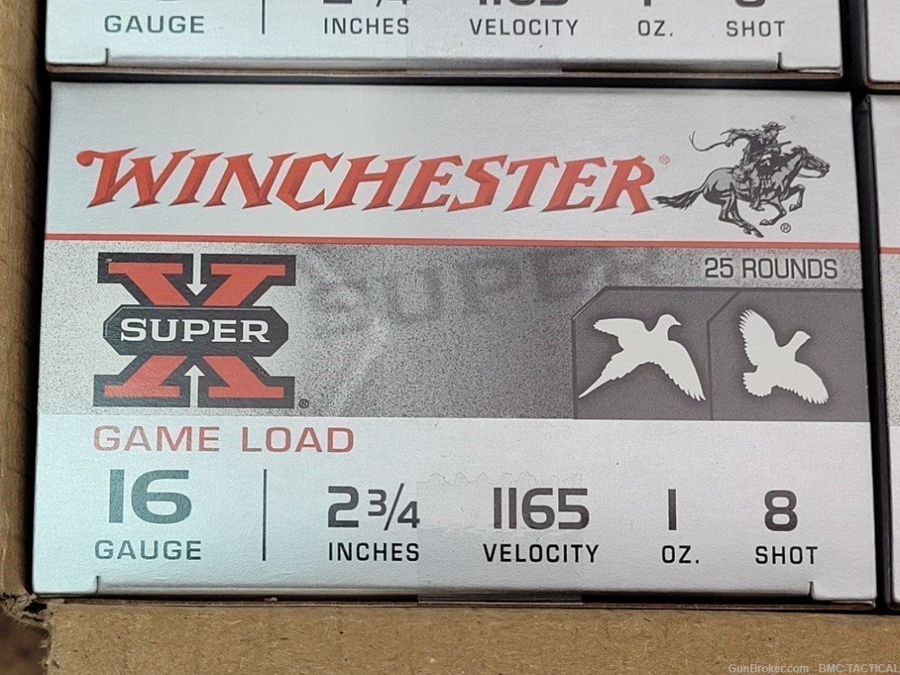 Winchester Super X 16 Gauge 8 Shot 1 Case of 250 Shells.-img-1
