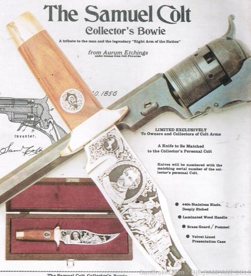 1977 The Samuel Colt Collectors Bowie Aurum Etchings 440c Velvet lined Case-img-5