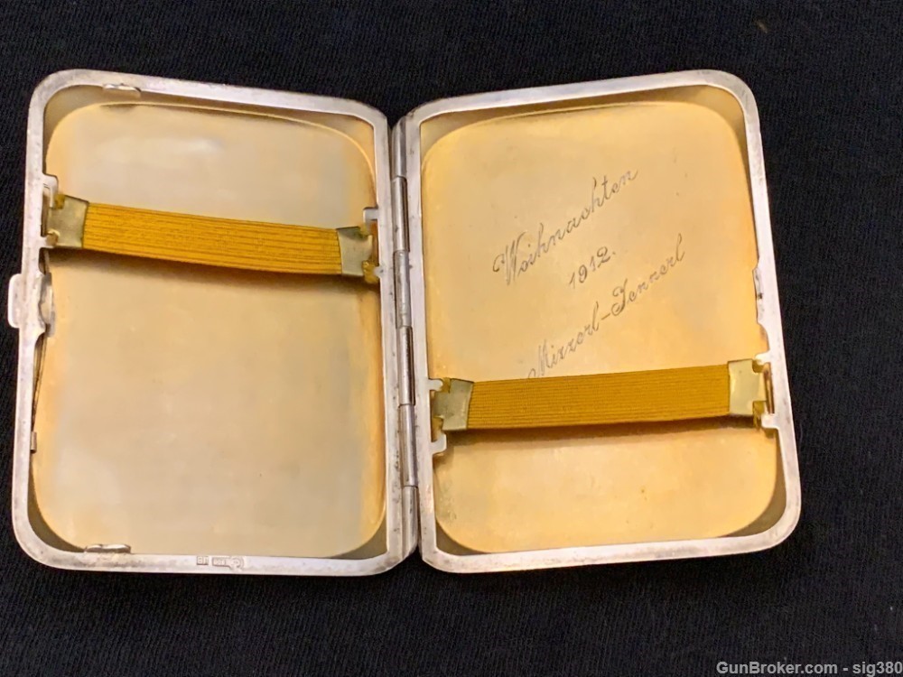 ANTIQUE JB 1912 .800 SILVER WITH GOLD WASH MONOGRAMMED CIGARETTE CASE, 88g-img-4