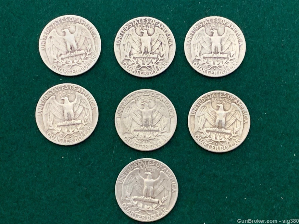 7 SILVER QUARTERS 1943, 1950, 1953, 3 X 1957, 1960  GREAT LOT, MANY MS COIN-img-5