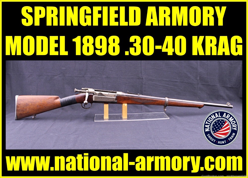 SPRINGFIELD ARMORY MODEL 1898 .30-40 KRAG 24” BARREL 5 RD CAP SPORTERIZED-img-0