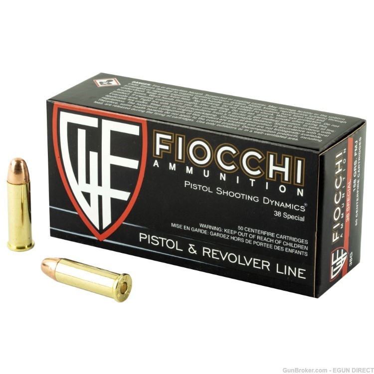 Fiocchi Shooting Dynamics 38 Special Ammo 158 Grain FMJ 50 Rounds 38G-img-0