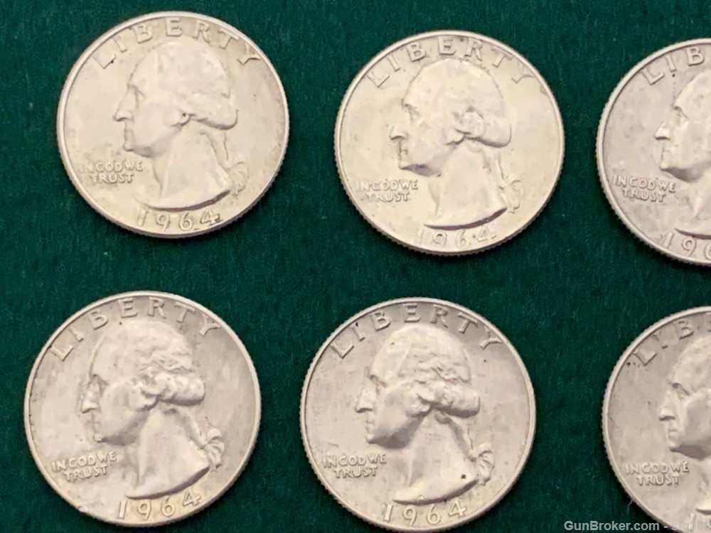 13 1964 SILVER QUARTERS ALL IN GREAT CONDITION-img-1